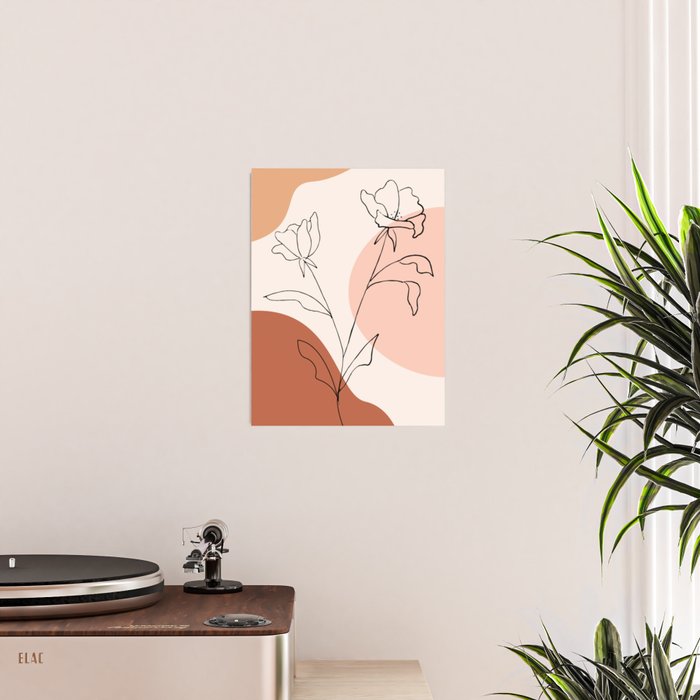 Poppies line drawing Poster Gallery Image 2