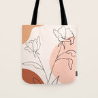 Poppies line drawing Tote Bag Gallery Image 1