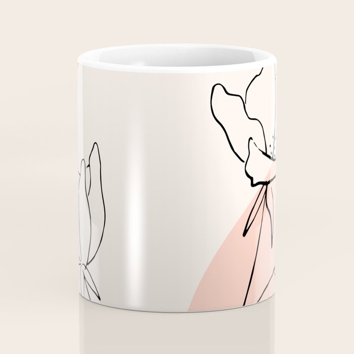 Poppies line drawing Coffee Mug Gallery Image 4