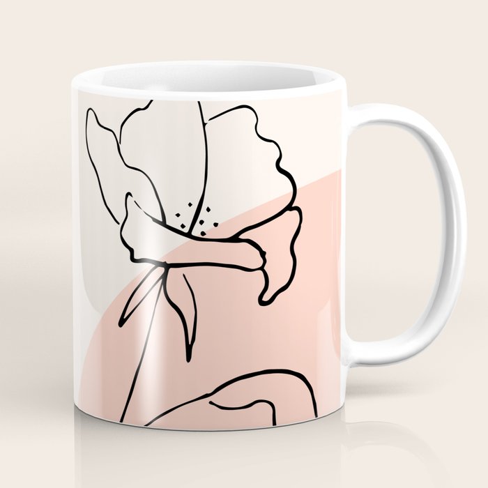Poppies line drawing Coffee Mug Gallery Image 1