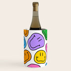 Colorful smiling happy face cartoon pattern Wine Chiller Gallery Image 3