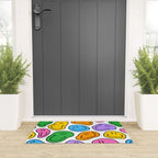 Colorful smiling happy face cartoon pattern Welcome Mat Gallery Image 3