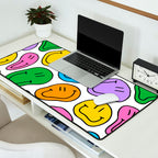 Colorful smiling happy face cartoon pattern Desk Mat Gallery Image 2