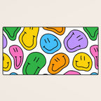 Colorful smiling happy face cartoon pattern Desk Mat Gallery Image 3