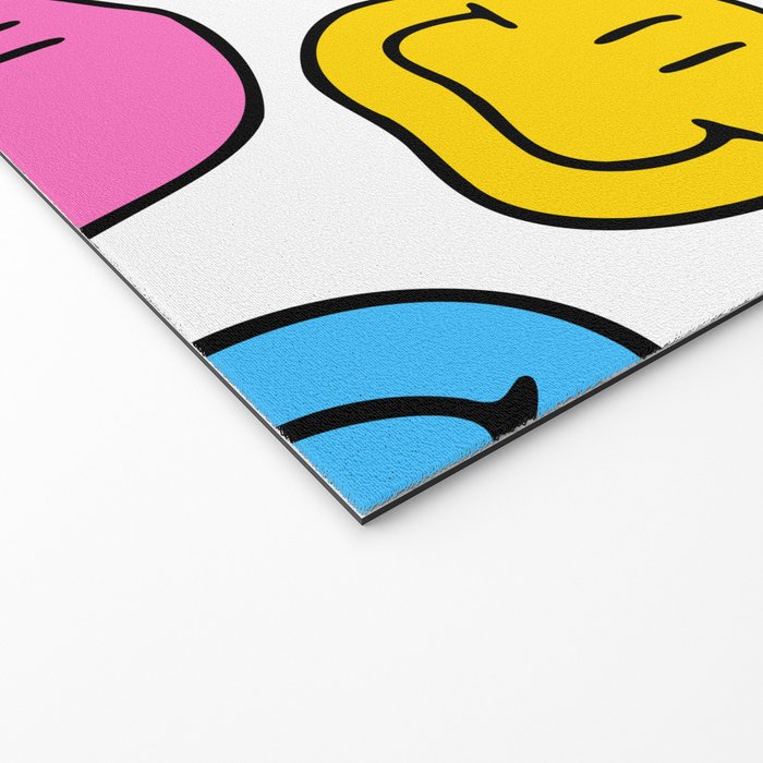 Colorful smiling happy face cartoon pattern Welcome Mat Gallery Image 2