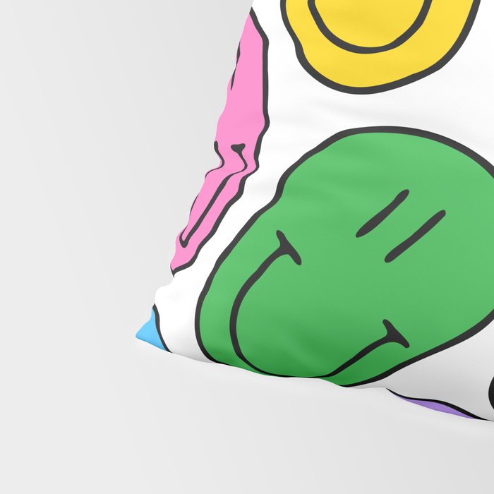 Colorful smiling happy face cartoon pattern Pillow Sham Gallery Image 4