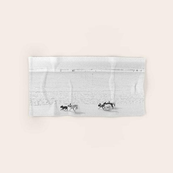 Puppy Traffic, French Bulldogs, Frenchie Art, French Bulldog Gifts Bath Towel Gallery Image 1