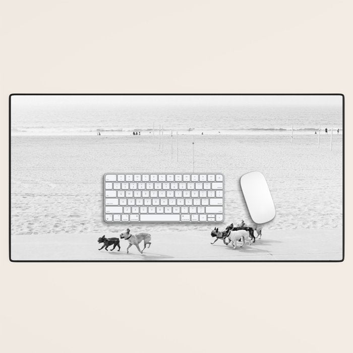 Puppy Traffic, French Bulldogs, Frenchie Art, French Bulldog Gifts Desk Mat Gallery Image 1