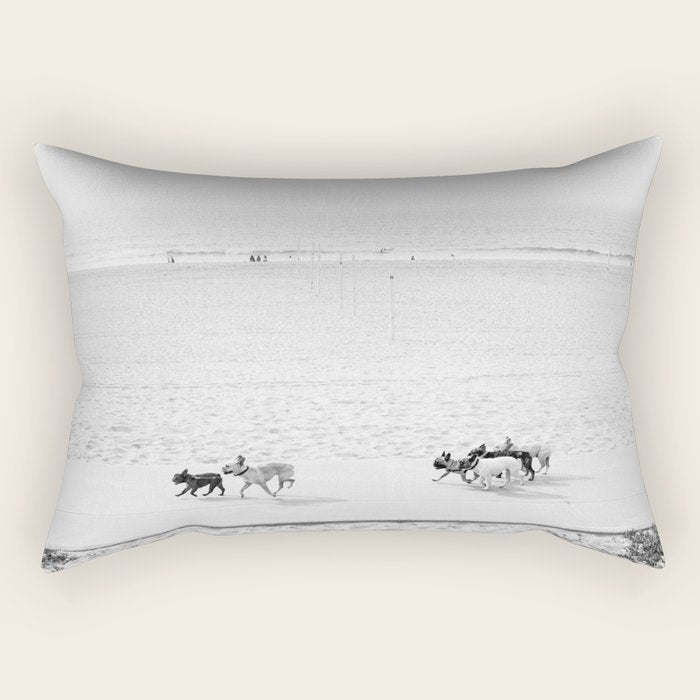 Puppy Traffic, French Bulldogs, Frenchie Art, French Bulldog Gifts Rectangular Pillow Gallery Image 1