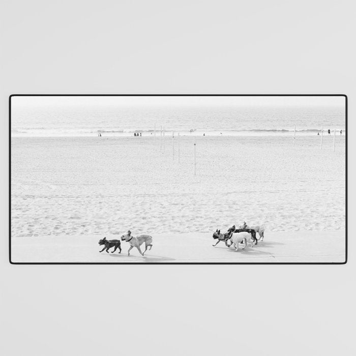 Puppy Traffic, French Bulldogs, Frenchie Art, French Bulldog Gifts Desk Mat Gallery Image 3
