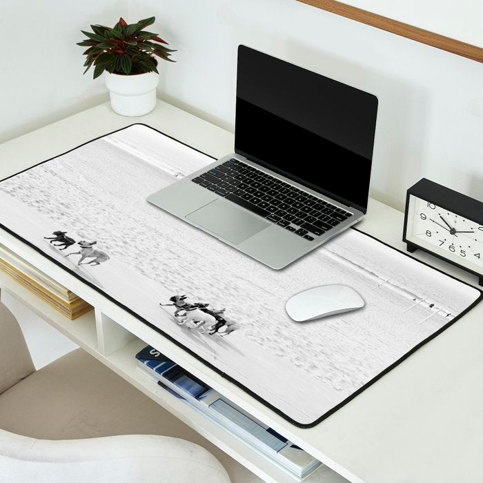 Puppy Traffic, French Bulldogs, Frenchie Art, French Bulldog Gifts Desk Mat Gallery Image 2