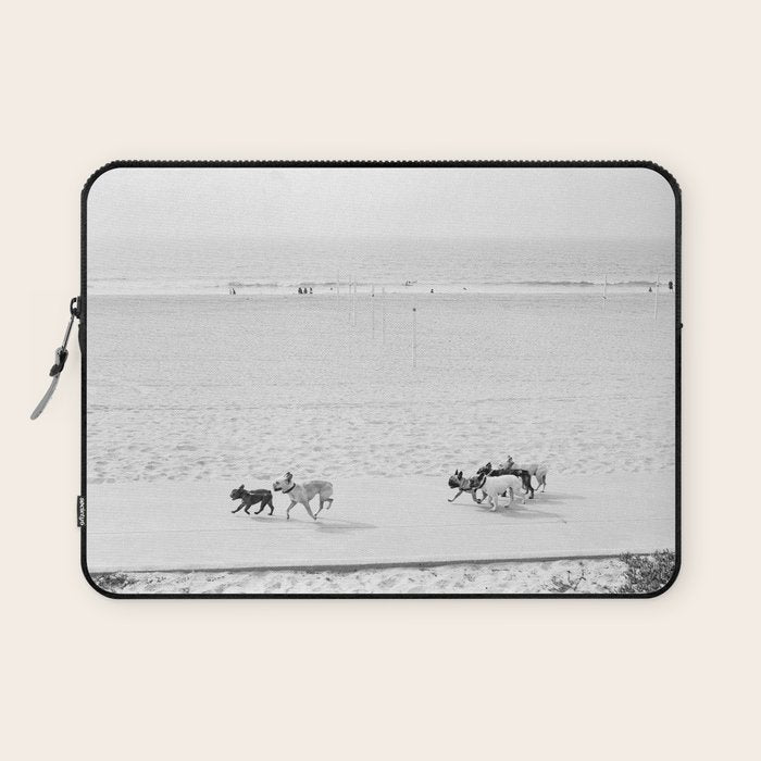 Puppy Traffic, French Bulldogs, Frenchie Art, French Bulldog Gifts Laptop Sleeve Gallery Image 1