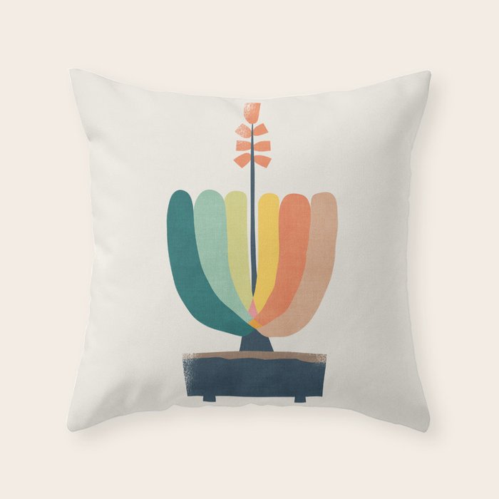 Whimsical aloe plicatilis succulent plant Throw Pillow Gallery Image 6