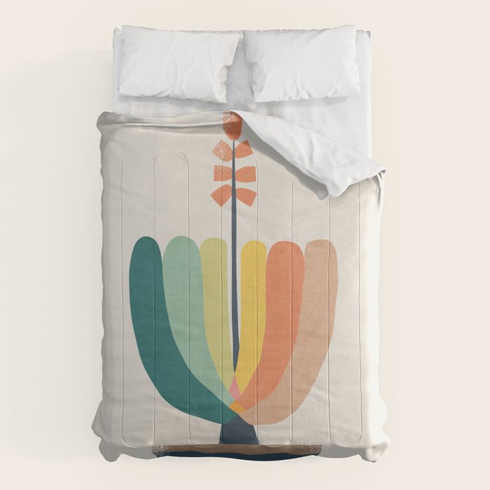 Whimsical aloe plicatilis succulent plant Comforter Gallery Image 1