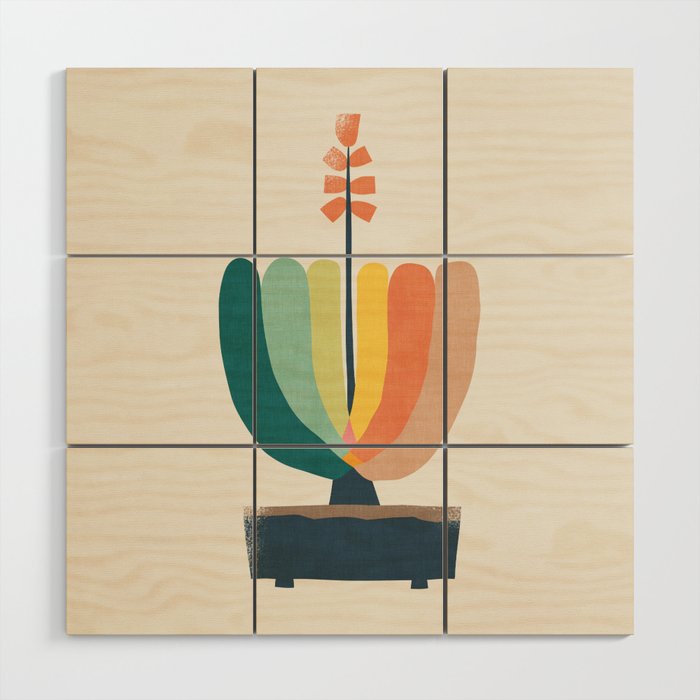 Whimsical aloe plicatilis succulent plant Wood Wall Art Gallery Image 1