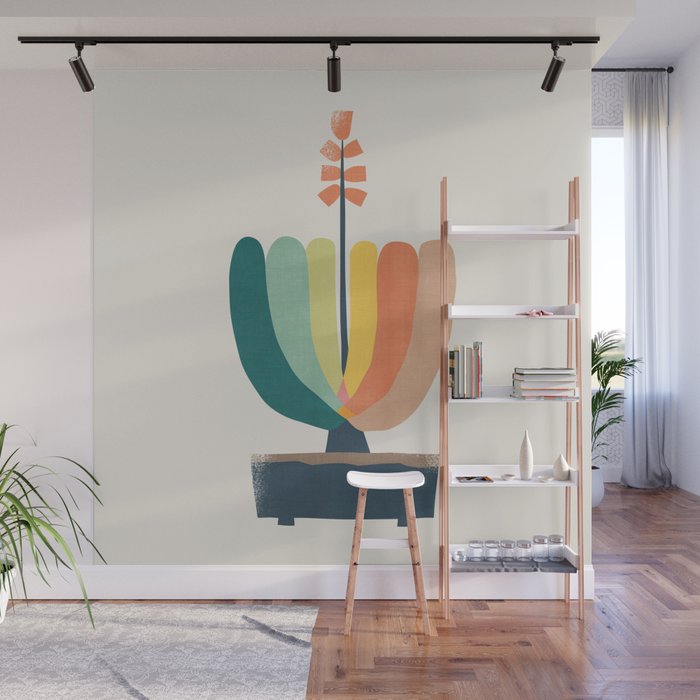 Whimsical aloe plicatilis succulent plant Wall Mural Gallery Image 1