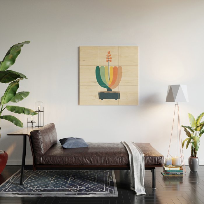 Whimsical aloe plicatilis succulent plant Wood Wall Art Gallery Image 2