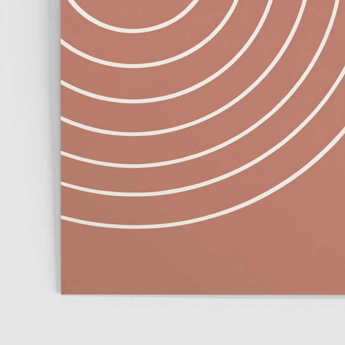 Minimal Line Curvature XCIV Coral Red Mid Century Modern Arch Abstract Poster Gallery Image 3