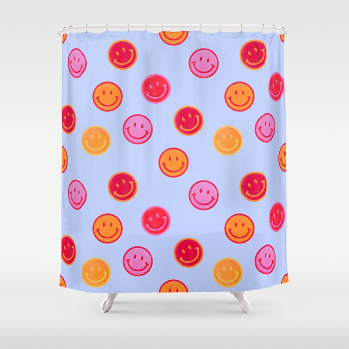 Smiling faces pattern no2 Shower Curtain Gallery Image 1