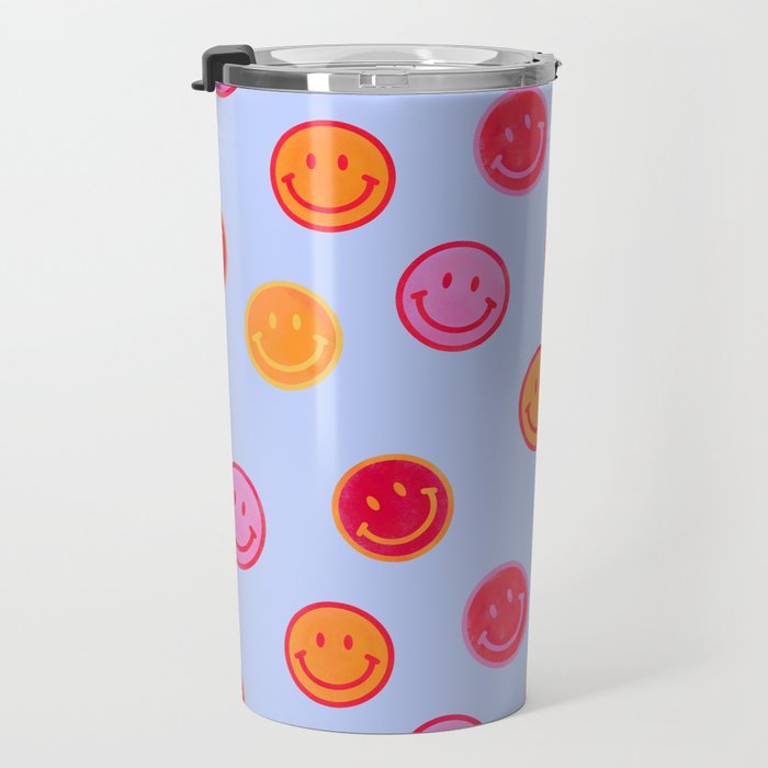 Smiling faces pattern no2 Travel Mug Gallery Image 3