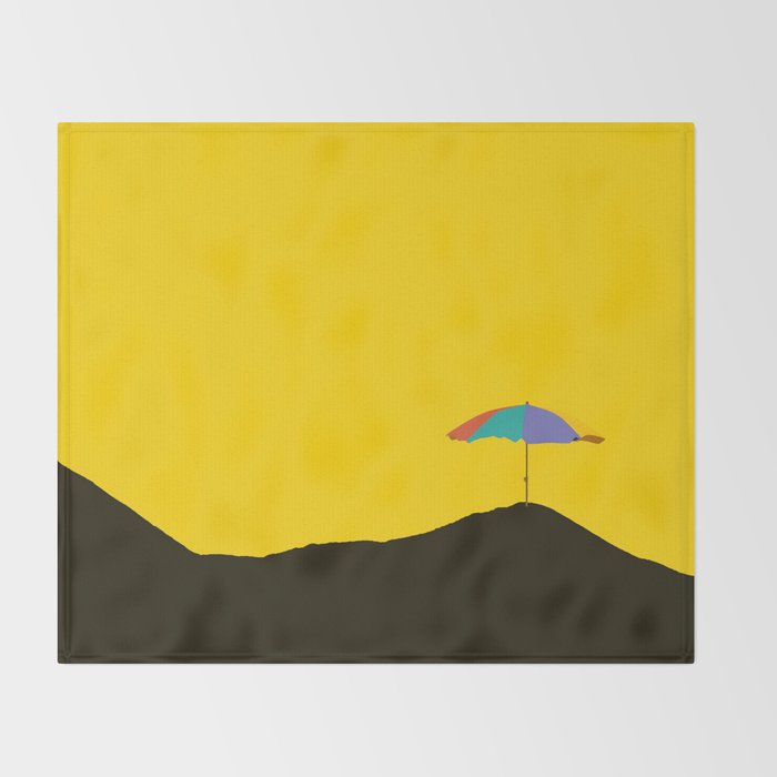 Colorful Parasol Black Yellow Background #decor #society6 #buyart Throw Blanket Gallery Image 2