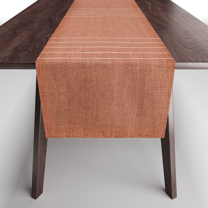 Minimal, Pattern, Boho Prints, Terracotta Table Runner Gallery Image 1