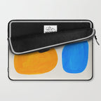 Minimalist Modern Mid Century Colorful Abstract Shapes Primary Colors Yellow Orange Blue Bubbles Laptop Sleeve Gallery Image 2