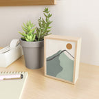 Minimalist Mountain Landscape in Sage Green Tones Mini Art Print Gallery Image 2