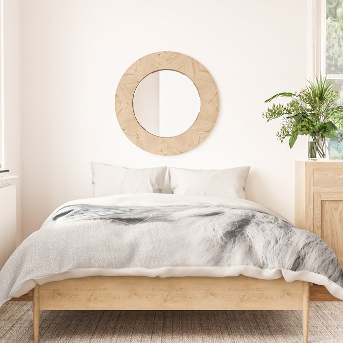 Lion Portrait - Black & White Duvet Cover Gallery Image 3