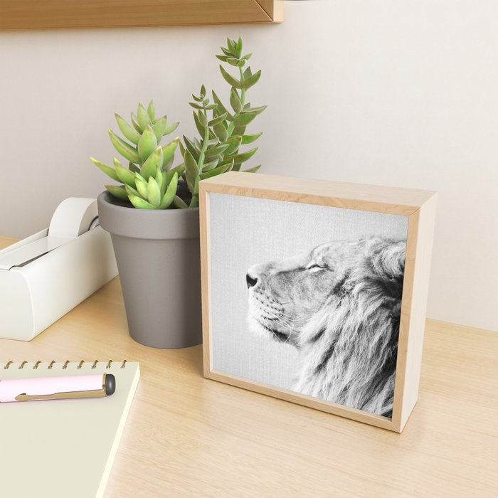 Lion Portrait - Black & White Mini Art Print Gallery Image 2