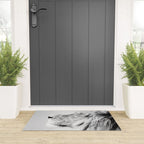 Lion Portrait - Black & White Welcome Mat Gallery Image 3