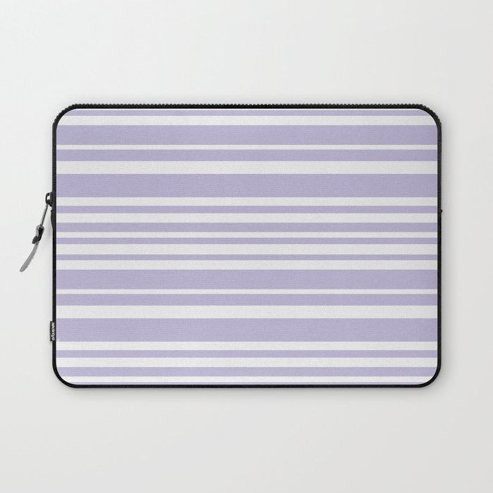 Classic Stripes XXVIII - Lilac Purple Laptop Sleeve Gallery Image 1