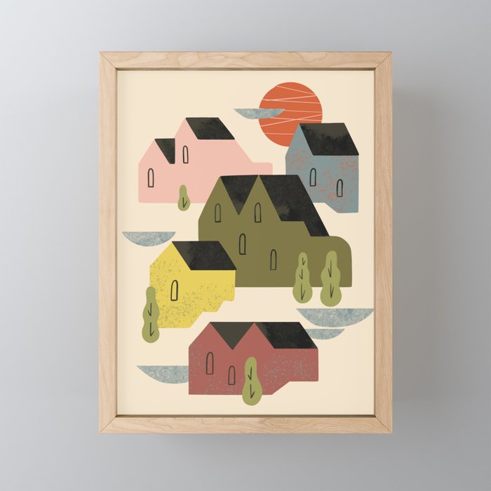 Cozy Village Mini Art Print Gallery Image 1