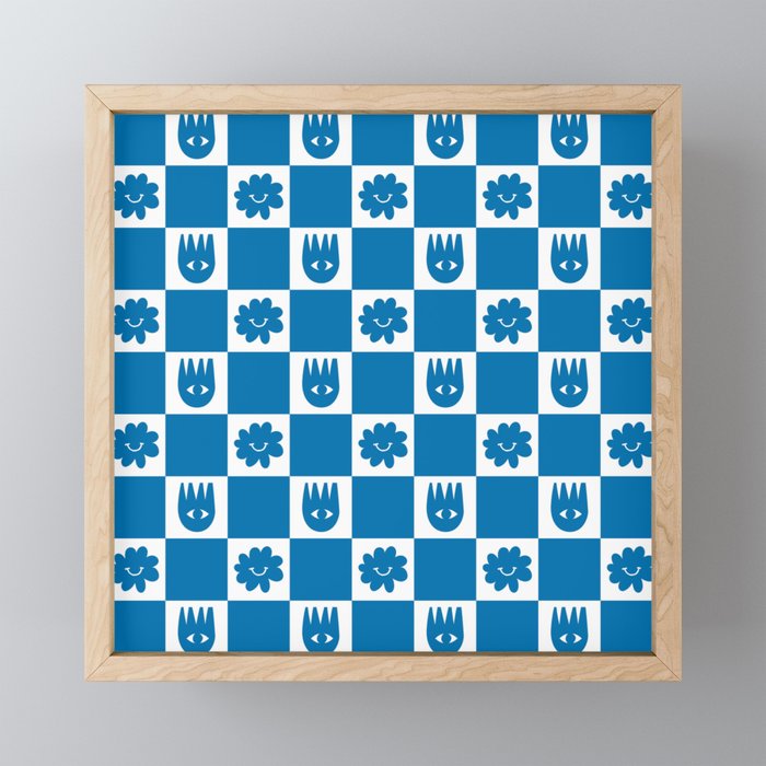 Checkered Flower Smiles Mini Art Print Gallery Image 1
