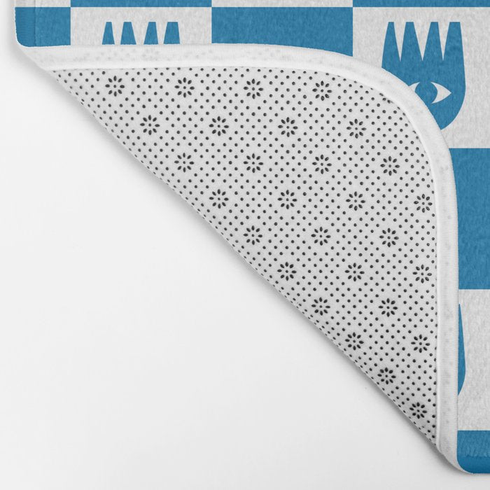 Checkered Flower Smiles Bath Mat Gallery Image 2