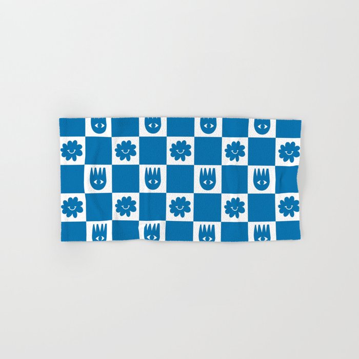 Checkered Flower Smiles Bath Towel Gallery Image 1