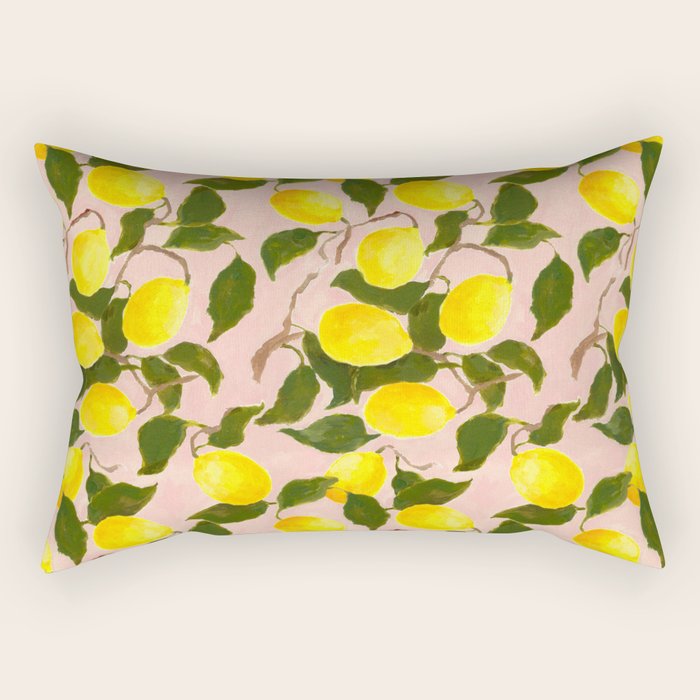 Summer Harvest Lemon Rectangular Pillow Gallery Image 2