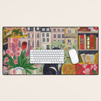 Cat in front of window in Paris  Desk Mat Gallery Image 1