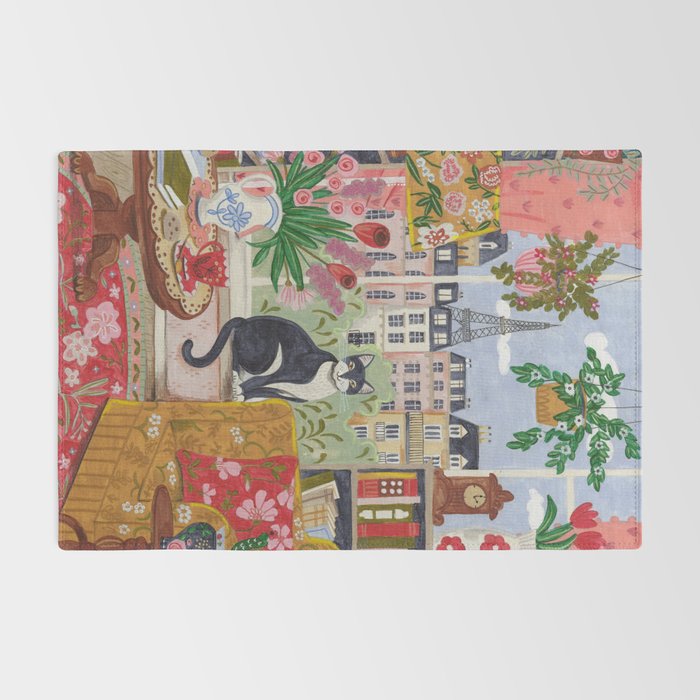 Cat in front of window in Paris  Rug Gallery Image 2
