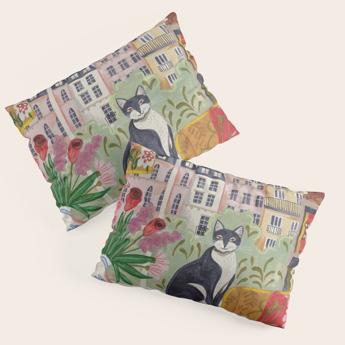 Cat in front of window in Paris  Pillow Sham Gallery Image 1