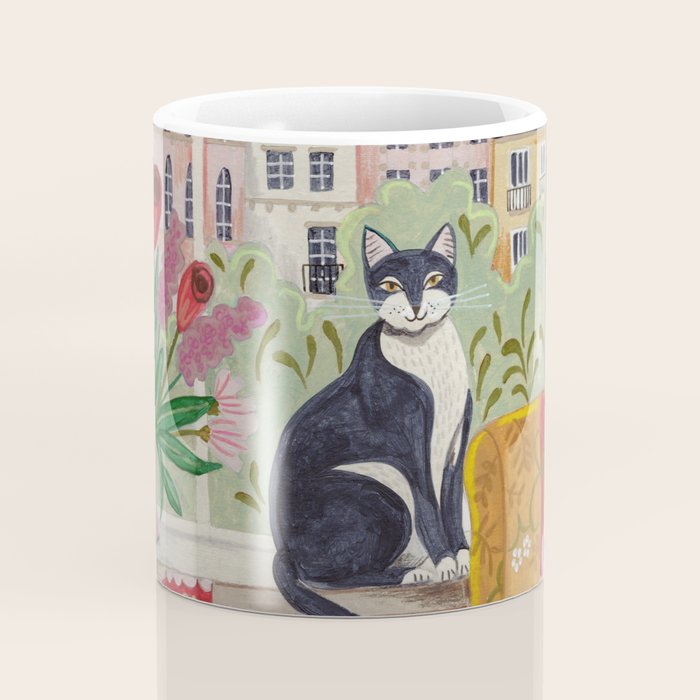 Cat in front of window in Paris  Coffee Mug Gallery Image 4