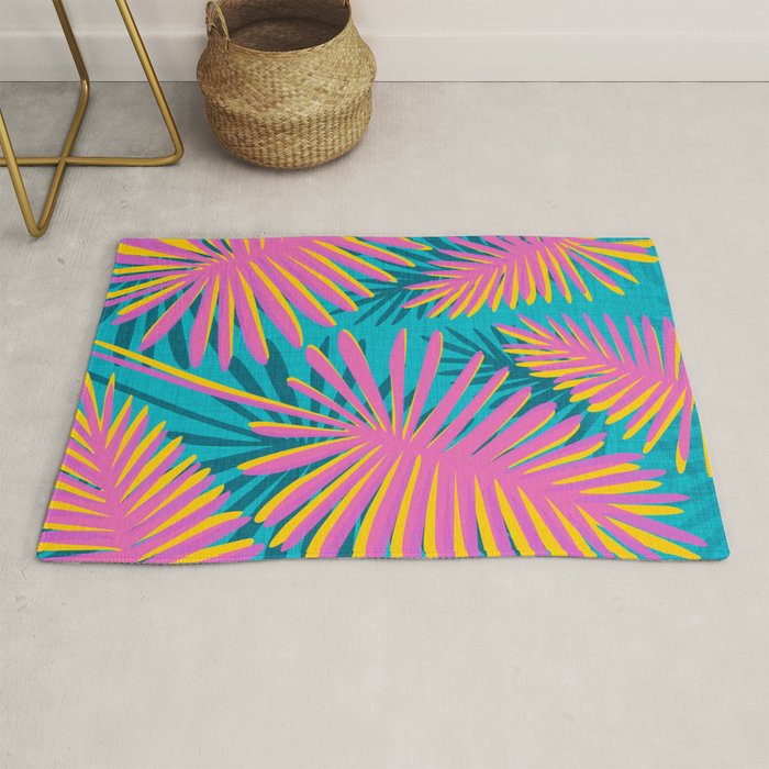 Mid Mod Pink Palm Trees Rug Gallery Image 1