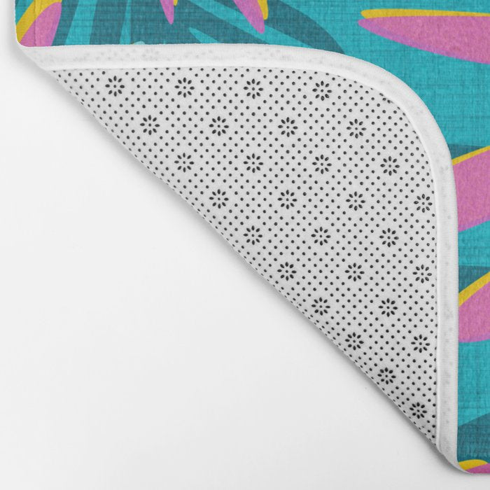Mid Mod Pink Palm Trees Bath Mat Gallery Image 2