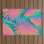 Mid Mod Pink Palm Trees Outdoor Rug Gallery Image 1