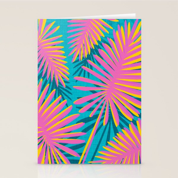 Mid Mod Pink Palm Trees Stationery Card Gallery Image 2