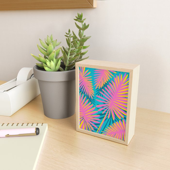 Mid Mod Pink Palm Trees Mini Art Print Gallery Image 2