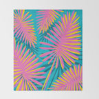 Mid Mod Pink Palm Trees Throw Blanket Gallery Image 2