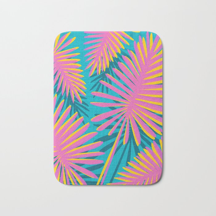 Mid Mod Pink Palm Trees Bath Mat Gallery Image 1