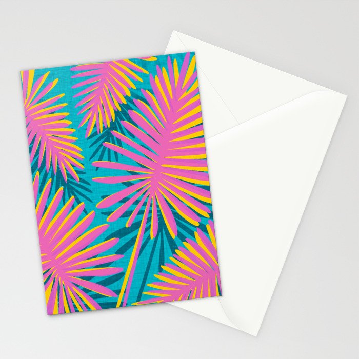Mid Mod Pink Palm Trees Stationery Card Gallery Image 2