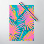 Mid Mod Pink Palm Trees Wrapping Paper Gallery Image 1
